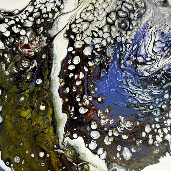 16 X 20 Original Acrylic Abstract Modern Art Painting Titled Well of‎ Souls - Picture 6 of 15